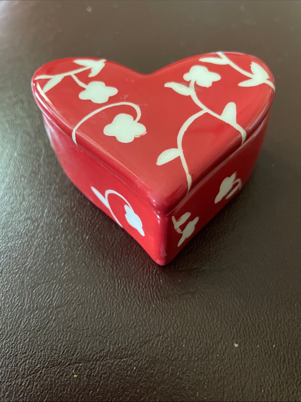 VTG Heart Shaped Ceramic Trinket Dish with Lid